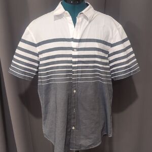 Original Penguin Heritage Slim Fit Men's Grey and White Gradient Shirt